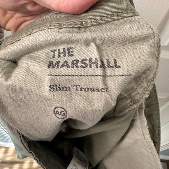 Adriano GoldSchmeid The Marshall Slim Trouser Olive Green Men’s Size 34 Regular - Picture 9 of 10